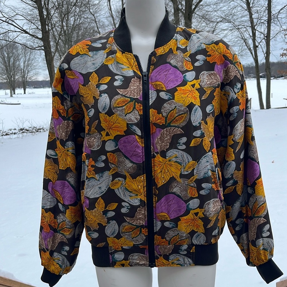 Vintage Carol Horn silk bomber jacket M